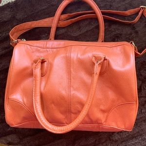 Orange H&M satchel with adjustable shoulder strap